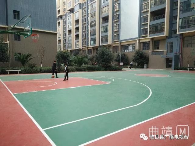 beat365同乐街道首块硅PU篮球场在龙园小区建成正式投入使用